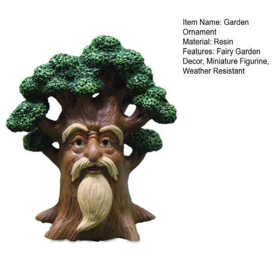 Grandpa Tree Figurine Resin Mini Gnome Statues Flower Fairy Miniatures Collectibles Fairy Garden Accessories for Indoor Potted Plant Decoration