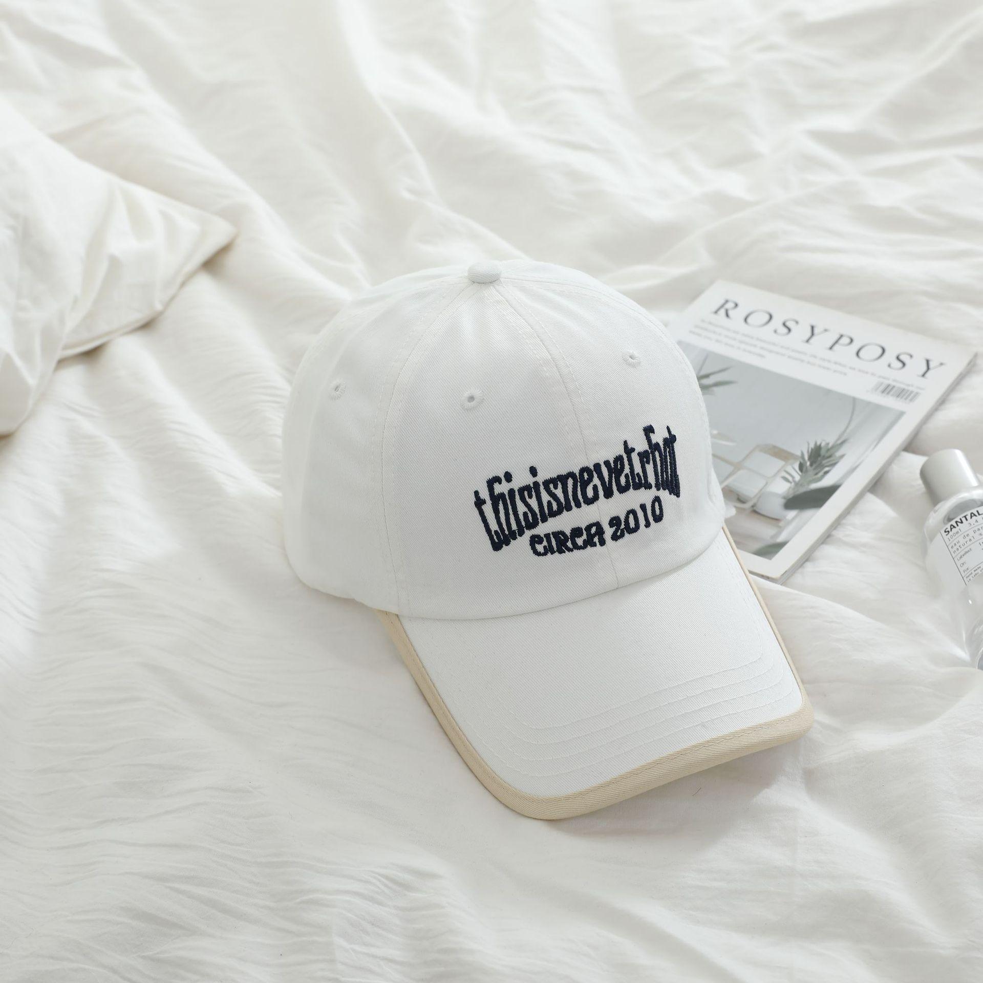 

Уличная популярная корейская бейсболка с вышивкой букв контрастного цвета, мужская и женская, весенне-летняя, повседневная, универсальная кепка M（56-58cm）