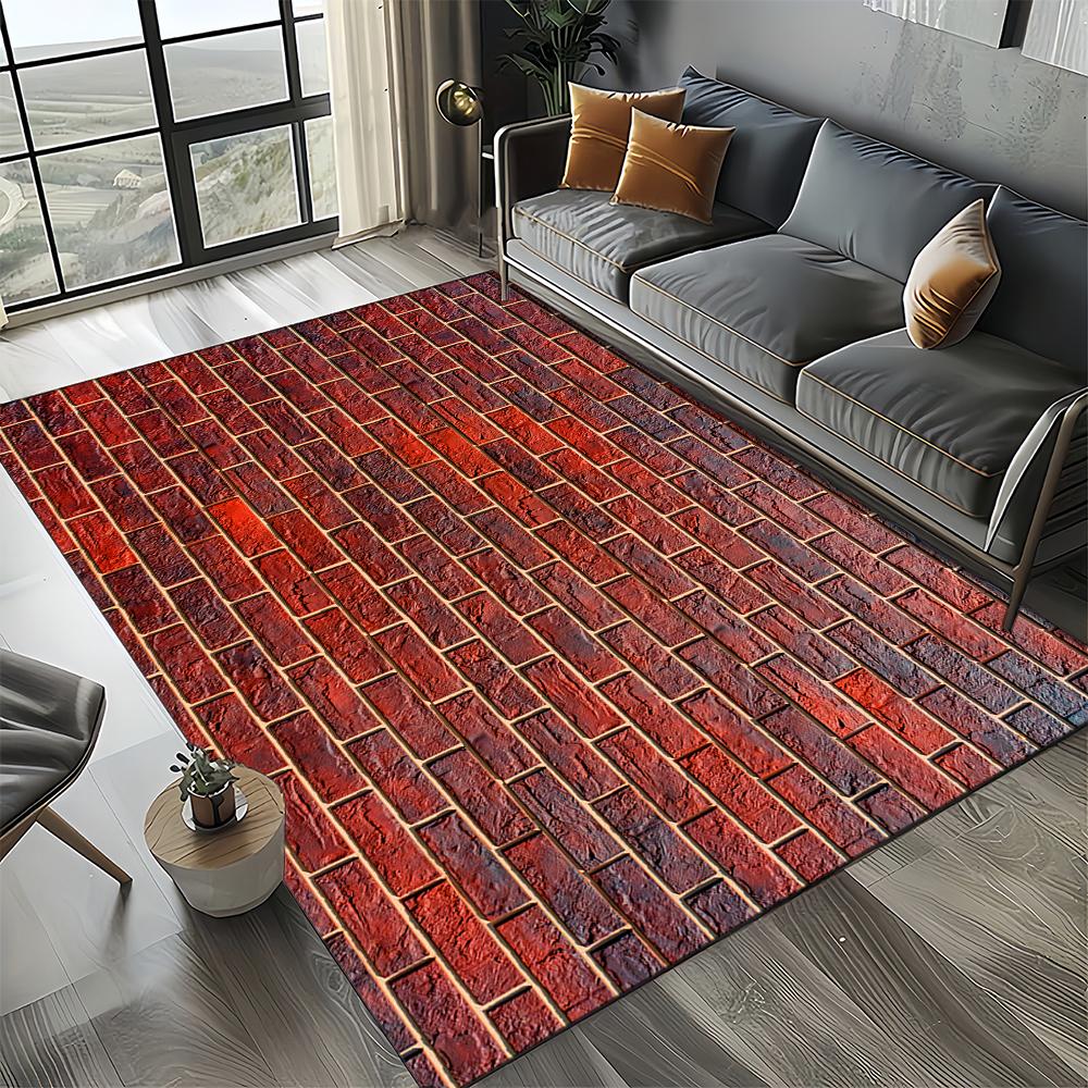 2025 New Style Brick Stone Building Wall Originality Rug Carpet for Living Room Bedroom Home Decor,kid Non-slip for Sofa Doormat