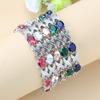 Bridal Wedding Jewelry Natural Colorful Cubic Zirconia Adjustable Length Link Bracelet Bangle For Women Gift