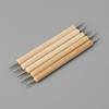 DIY 5-piece Double-ended Wooden Pole Manicure Point Drill Pen, Point Flower Point Round Pen Pressing Pen Polka Dot Stroke Flower Tool