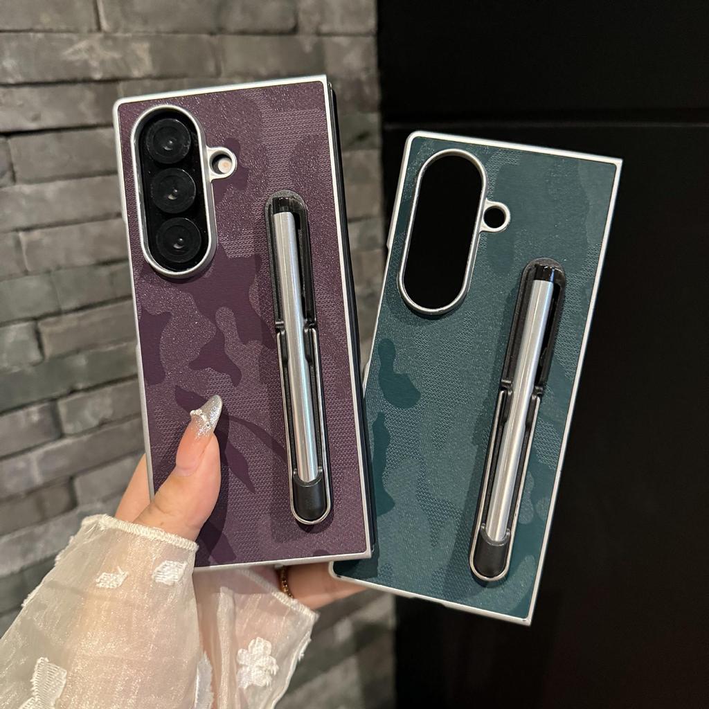 Skin-Feel Touch Pen Stand Case for Samsung Z-Fold7/6 - Foldable & Drop-Proof