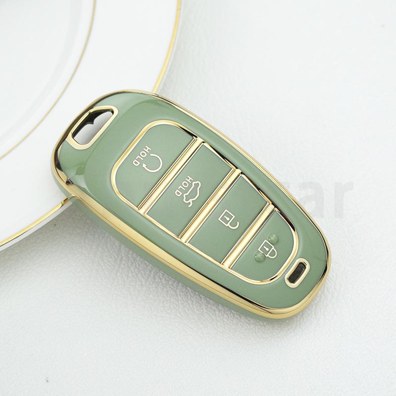 Tpu Car Key Cover Shell Fob Case Holder Bag For Hyundai Santa Fe Tucson Nexo Nx4 Atos Solaris Prime Keyless Accessories