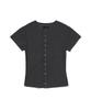 Seuweideu Button Crop Tee [Charcoal Gray]
