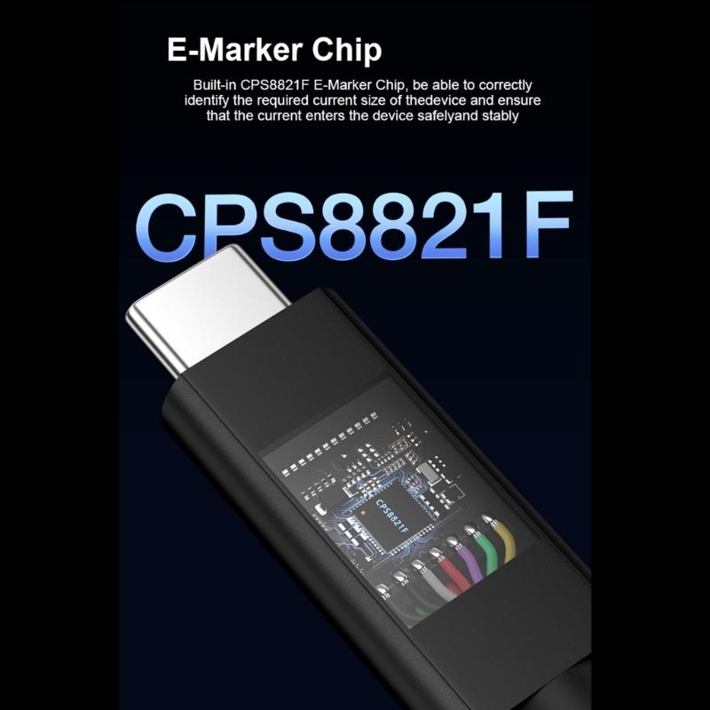 USB4 Data Cable 80Gbps USB C To USB C Cord 240W Fast Charging Cable for Notebook 5K Video Large File Transfer Use