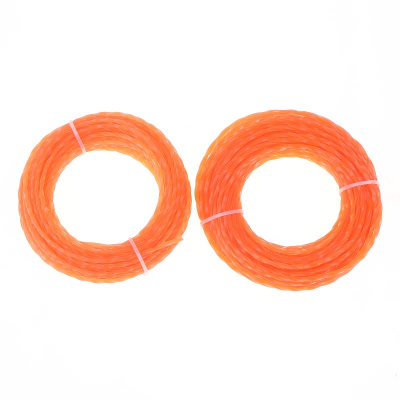 Universal Grass Trimmer Line Spiral Nylon Brush Cutter Rope 1PCS 15m Length 2.4-4mm Sizes for Most Lawn Mower Weed Eater