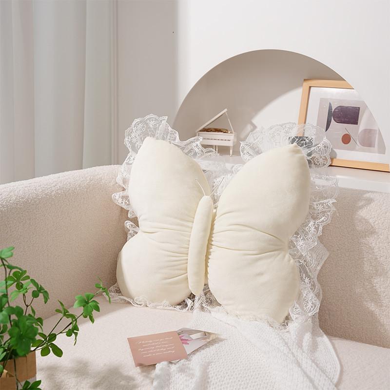 Nordic Butterfly Cushion Pillow With Plush Cover For Bed Lounge Decor