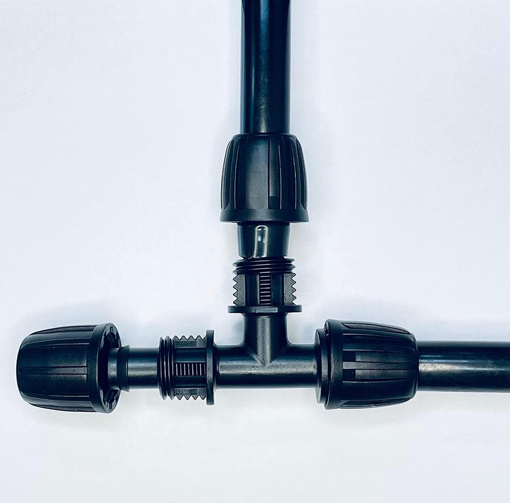 2pcs 3/4 Inch Faucet Adapter 8/11mm Locking Barb 3 Way T-Type Drip Hose Connection Fitting for Irrigation Spray Cooling System