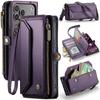 Verstellbarer Clip-Riemen Reißverschluss Multi-Karten Ständer Klapp-Leder-Geldbörse Handyhülle für iphone 17 air Pro Max 16 Plus 15 14 13 1211