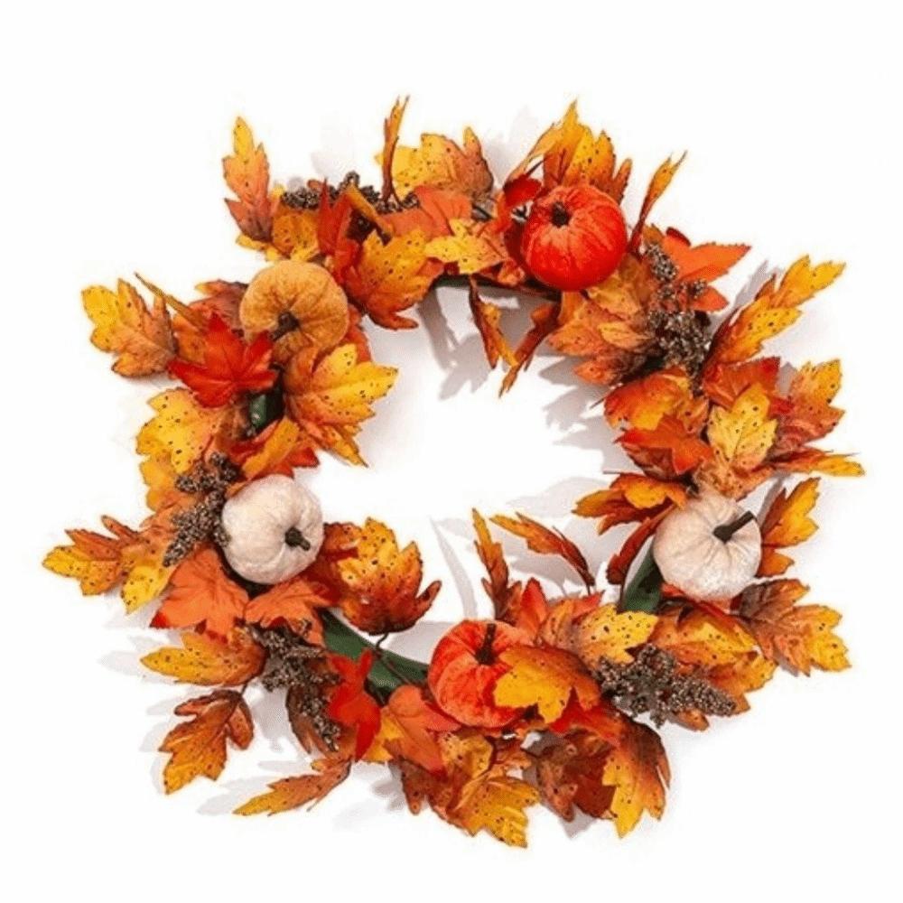 Autumn Maple Leaf Door Wreath Rustic Style Artificial Wreath Fall Wreath Farmhouse Decor