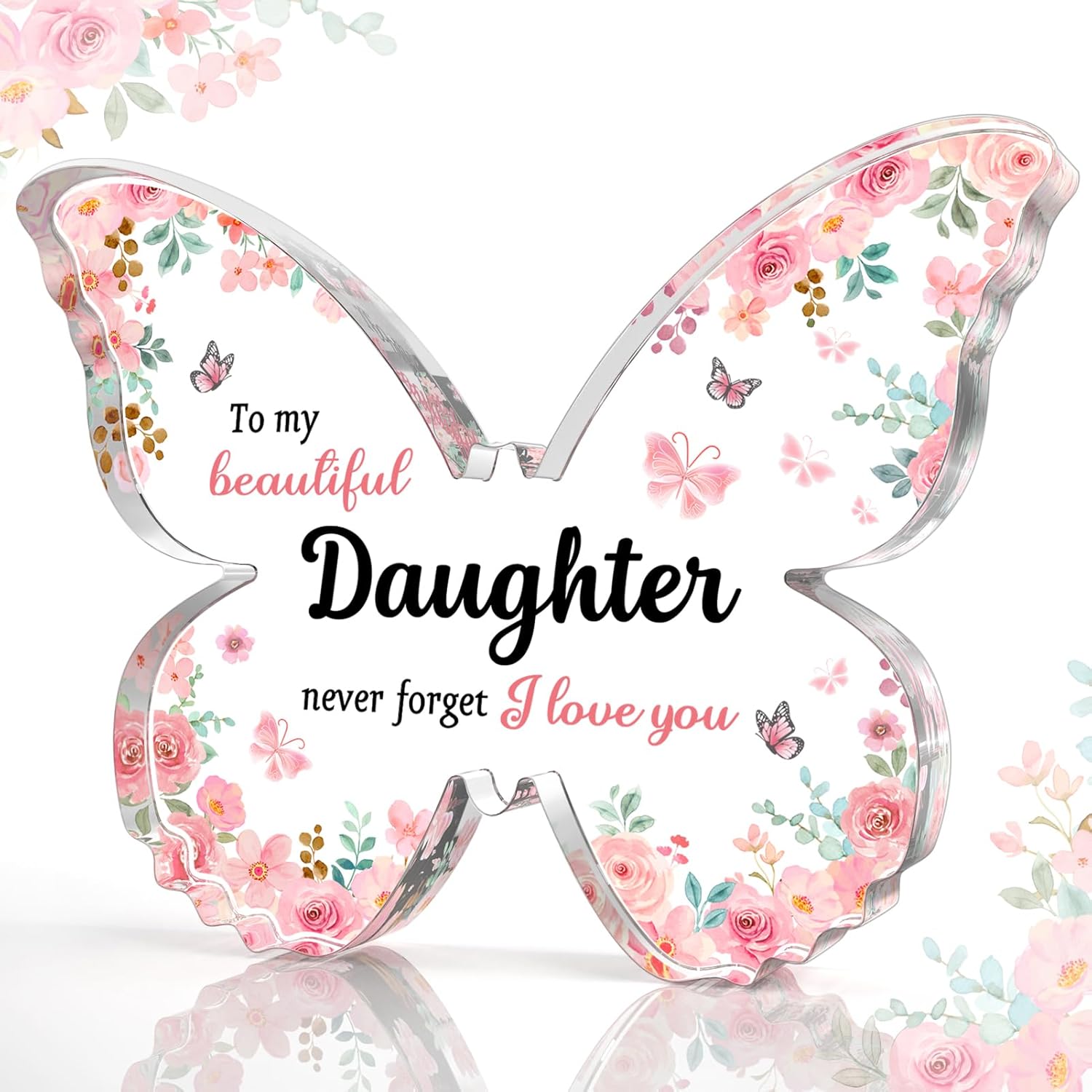 Daughter Gifts Acrylic Butterfly Plaque Daughter Gift Thanksgiving, Christmas Gifts for Daughter Best Daughter Gifts