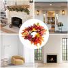 Fall Candle Ring for Pillar Artificial Candle Garland Decor Harvest Maple Leaves Pumpkins Berries Garland for  Fall Thanksgiving
