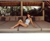 Korean Style Sheer Back Cross Off-Shoulder Slimming One-Piece Swimsuit for Women
