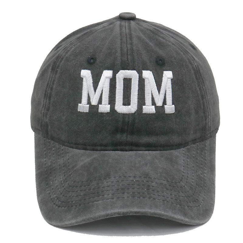 Vintage Washed Cotton "MOM/DAD" Embroidered Baseball Cap Family Matching Adjustable Dad Hat