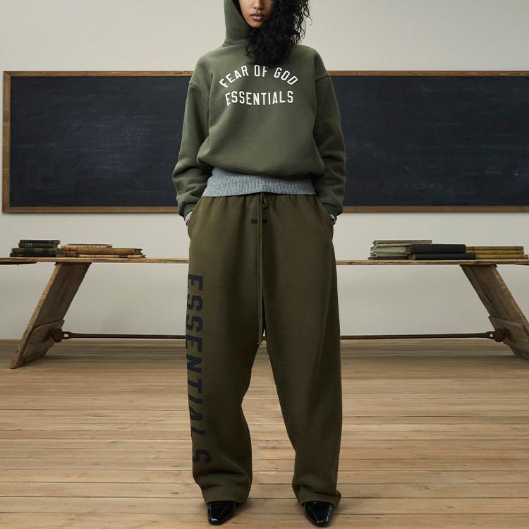 Fear of God Pantalon de survêtement molletonné essentiel coupe décontractée olive pour homme bas vert 130BT244324F