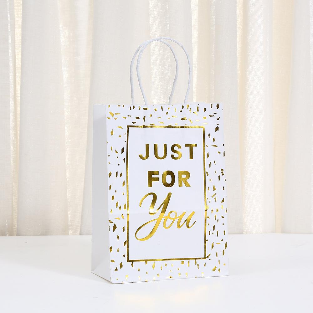 StoBag Luxury Gift Wrapping Bags for Sweets Black and White Elegant Design Paper Bags Personalized Packaging Birthday Treat Bags