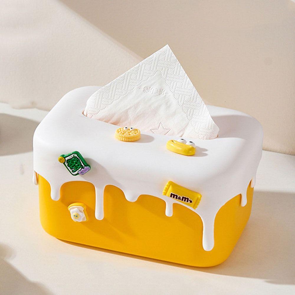 Cream Style Paper Towel Holder Plastic Napkin Storage Case Nordic Paper Towel Dispenser  Household