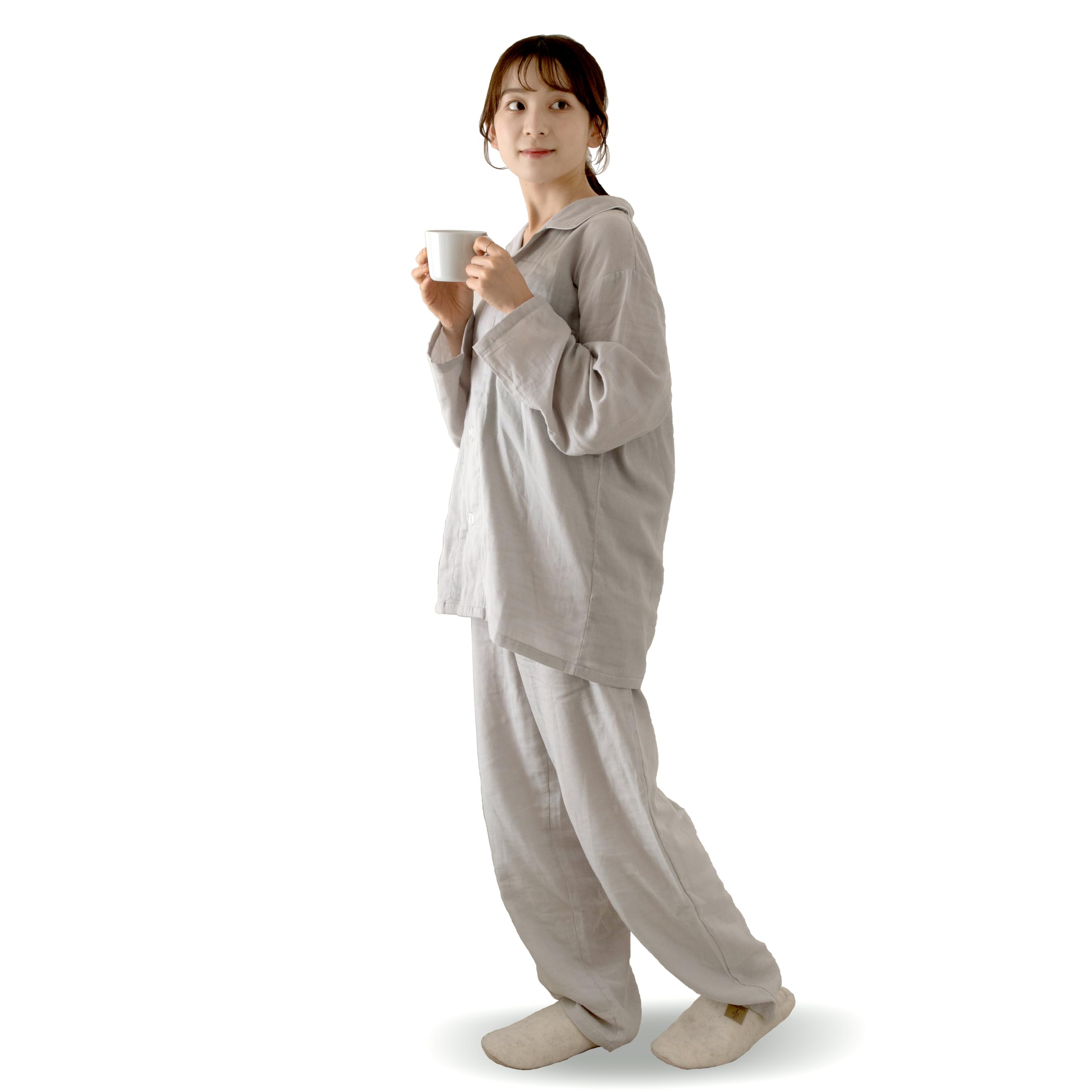 

Футон но Футонда Пижама Хлопковая Марля Верх и и Длинный Длинный Передняя Домашняя одежда для и Зима Набор Темно-синий, 100% Низ, Унисекс, Мужской Женский, Рукава, серый