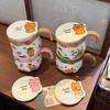 Ceramic Cup With Lid Cute Mug High Value Water Cup Female Couple Home Coffee Breakfast Cup