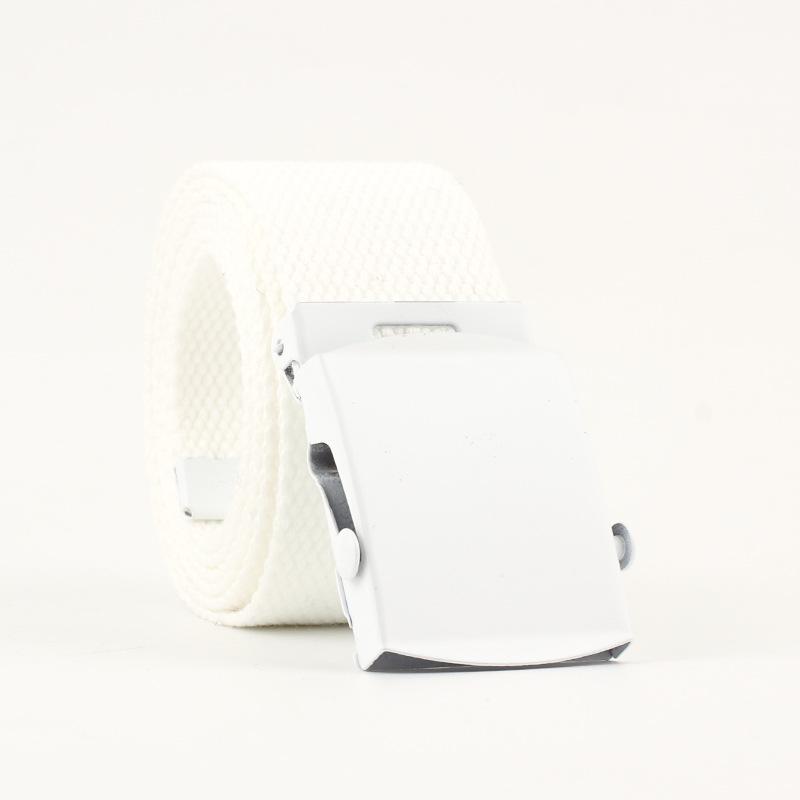 

Сетевой парусиновый ремень, унисекс, тканый пояс, гладкая пряжка, повседневный молодежный студенческий холст Long130Wide3.8 белый