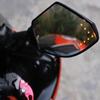 2Pcs Motorcycle Handlebar Mount Rearview Mirror with LED Turn Signal Lights