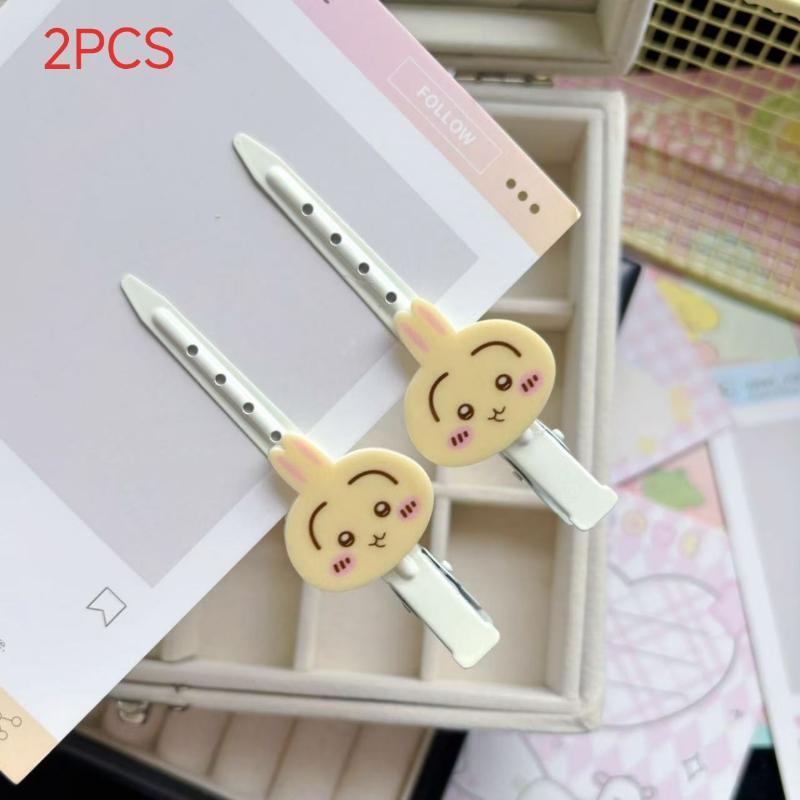 2Pcs Kawaii Ins Cartoon Usaki Hachiware Hair Clip Decor Sweet Chiikawa Anime Barrettes Cute Hair Accessory Gifts