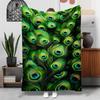 1pc Peacock Feather Pattern Fleece Blanket, a Lightweight And Soft Throw, Perfect As a Gift Blanket for Family And Friends