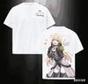 Stylish Black Anime Girl Double-Sided Print Casual Cotton Short-Sleeve Comfort Fahion T-Shirt