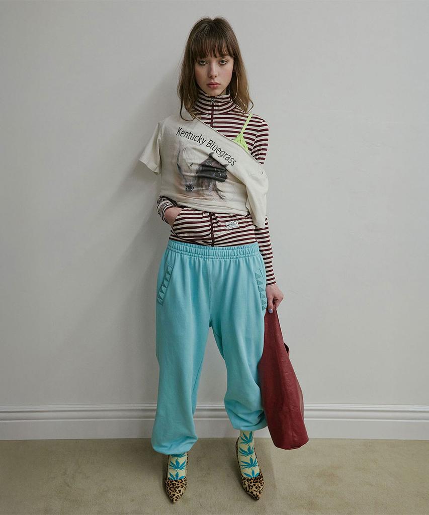 SCULPTOR Light Weight Striped Jersey Burgundy