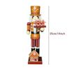 35cm Wooden Nutcracker Soldier with Gingerbread Decor, Festive Christmas Gift Ideal Collectible Tabletop Ornament