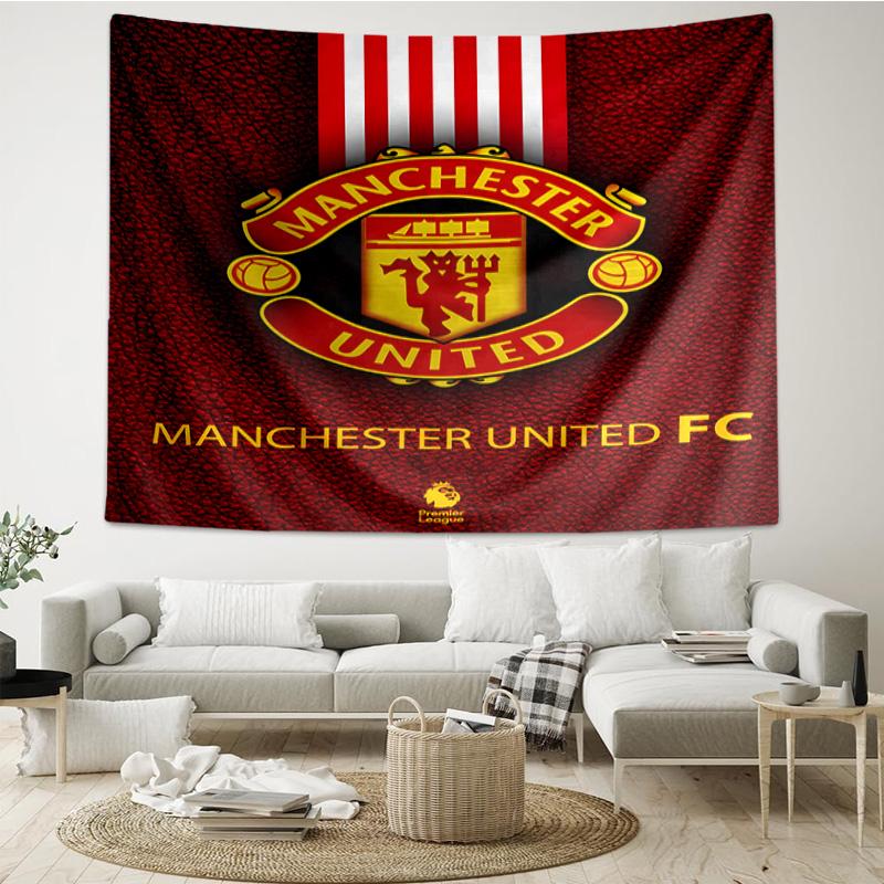 Manchester United Crest Printed Tapestry, for Bedroom,Livingroom, dormitory, Large Wall Decor, Fabric Decor Fan Birthday Gifts