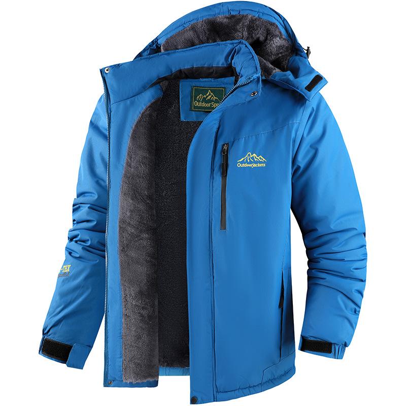 Plus Size Men's Winter Down Jacket - Fleece Lined, Windproof, Warm, Suitable for Fishing, Mountaineering, Cycling, and Other Outdoor Activities.