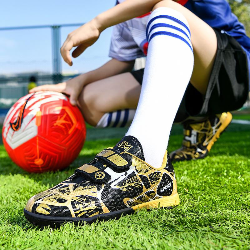 Foreign Trade Children's Football Shoes Velcro Men's and Women's Sports Football Shoes Broken Nails Student Football Game Training Shoes