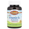 Carlson, Vitamin D3 gummies för barn, naturlig fruktsmak, 25 mcg (1 000 IE), 60 gummiar