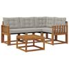 Outdoor Sofa Set with Cushions 5 Pcs Natural and Light Grey