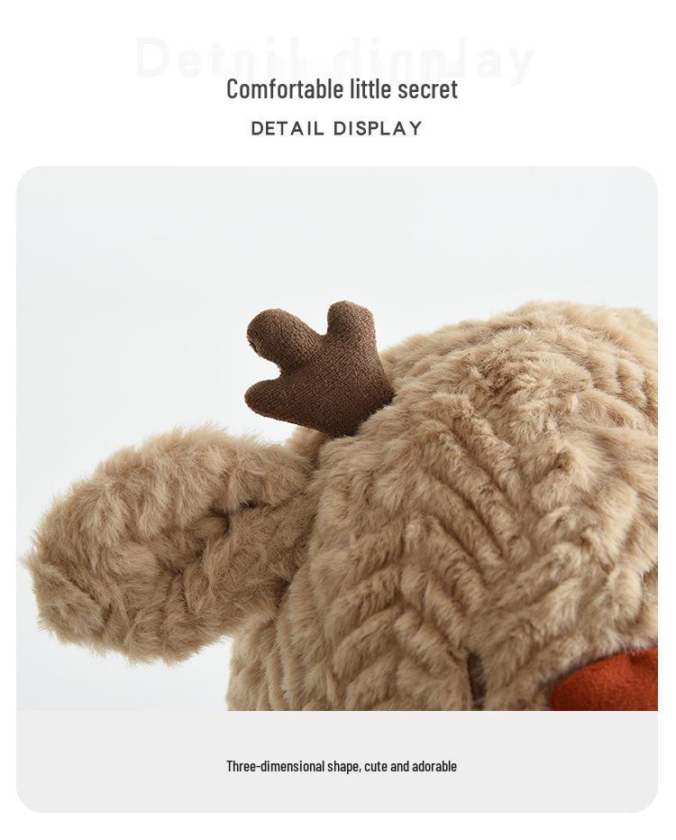 Cappello invernale antivento in peluche per bambini con orecchie da renna 3D - Caldo, carino, pullover con protezione per le orecchie