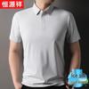 Hengyuanxiang Men's Ice Silk Short Sleeve Polo Shirt