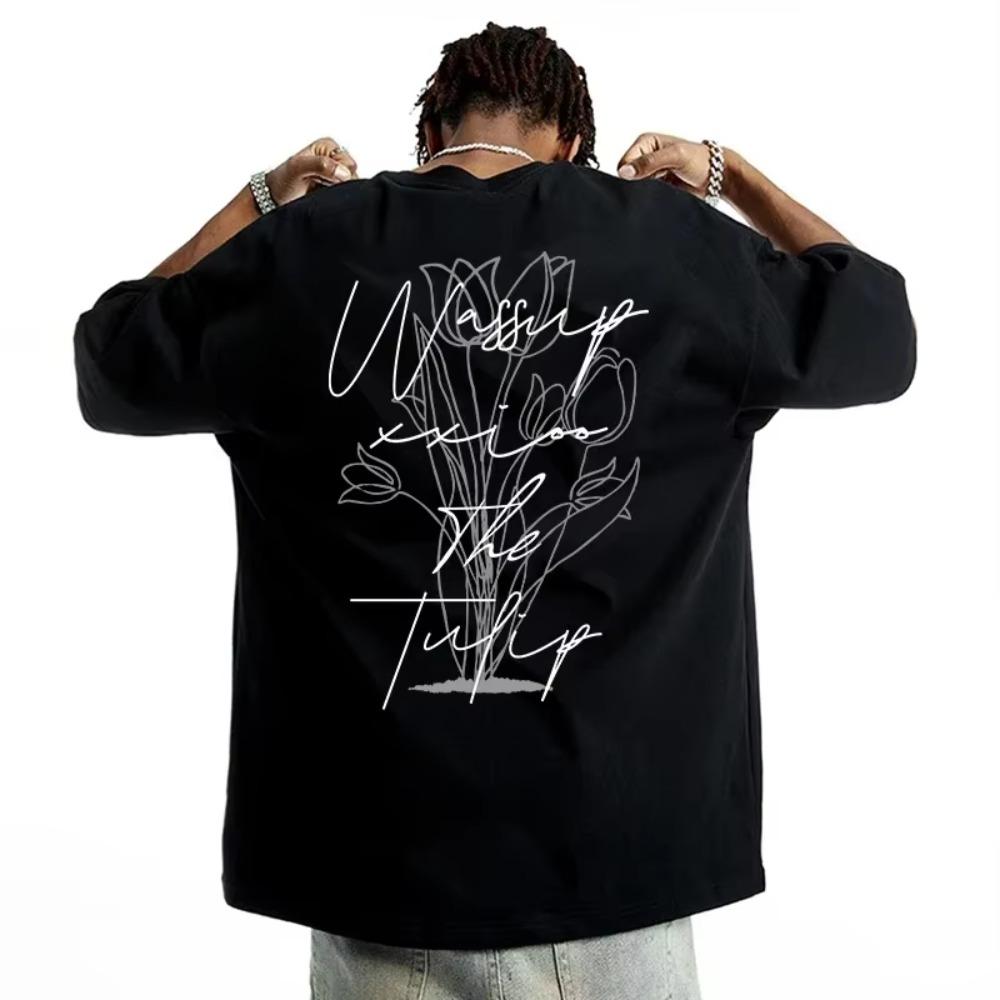 

Новая летняя футболка с коротким рукавом из хлопка с принтом роз для фитнеса и бодибилдинга, свободная футболка для тренировок и занятий спортом S чёрный