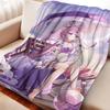 Cartoon Honkai Star Rail Fuxuan Pink Flannel Blanket Cover Warm Soft Anime Blanket Multifunctional Decor Home Universal Blankets