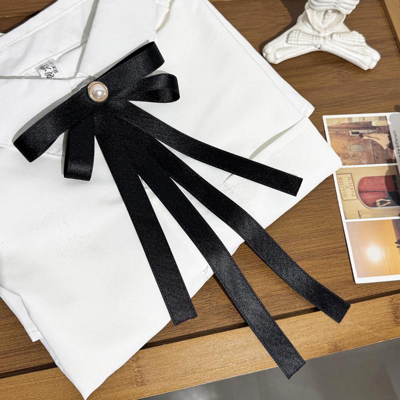 Fashion Black Bowknot Brooches Women Shirt Collar Pins Wedding Party Necktie Jewelry Accessories