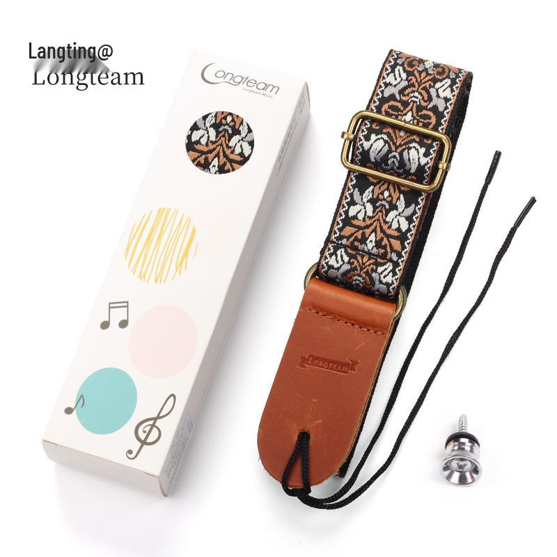Langting Embroidered Crossbody Shoulder Strap for Four-String Ukulele Suitable for Ukulele