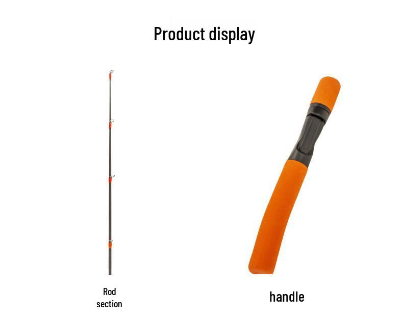 Two-Section Carbon Ice Fishing Rod, Dual Soft/Hard Adjustability, Portable Winter Design