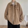 Men's Trendy Winter Lambswool Coat with Fleece-Lined Lapel