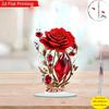 2D Wine Red Rose Acrylic Table Decor Home Wedding Decoration Valentine Mother's Day Gift