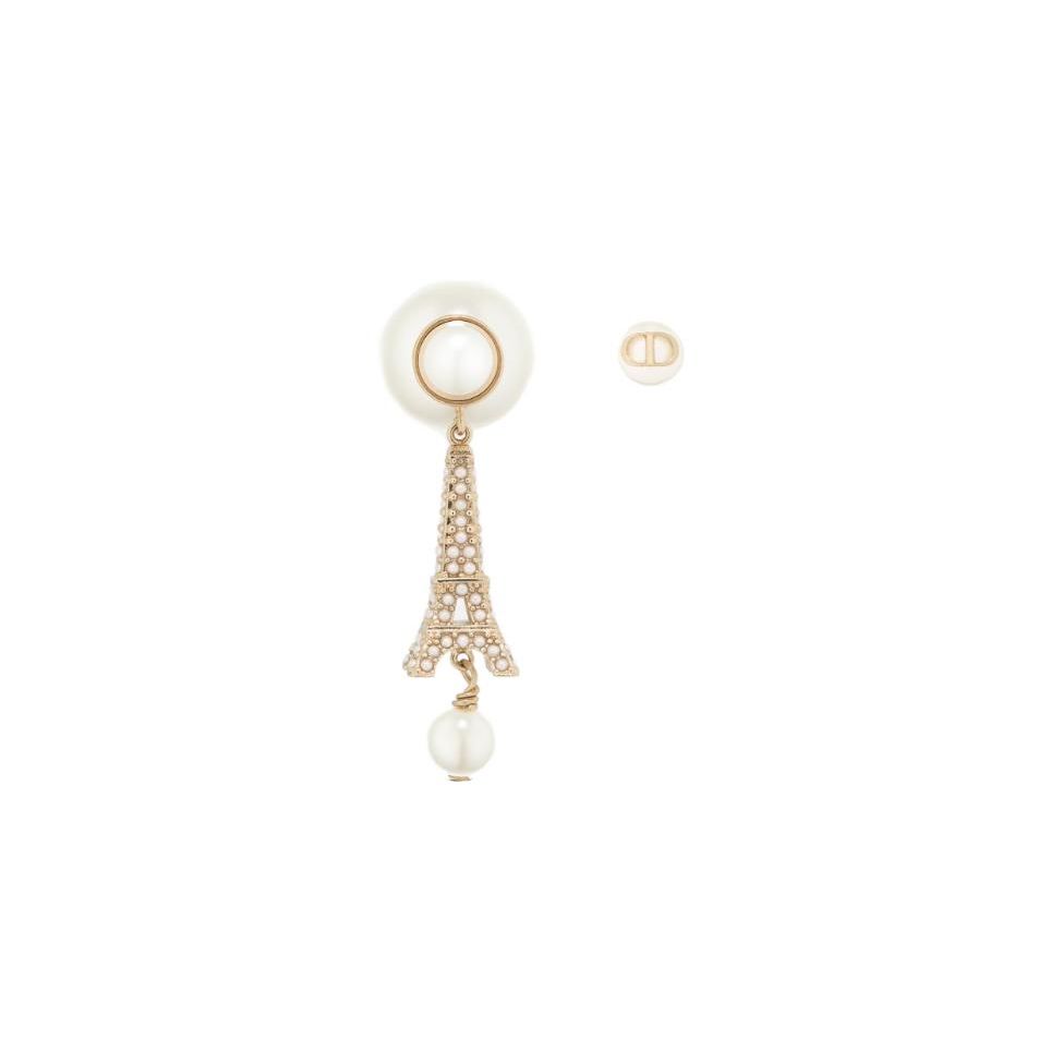 Dior Tribales Cd Logo Eiffel Tower Pendant Metal Earrings Women earrings Gold E2833WOMRS-D301