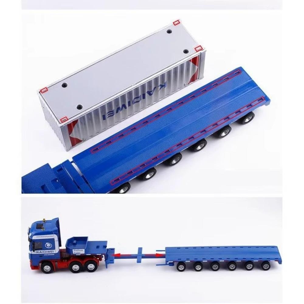 1/50 Plošinový přívěs Přeprava kontejnerů Odtahové vozidlo Hračka Auto pro děti Odlévaný model vozidla Vzdělávací sbírka Dárek Chlapec