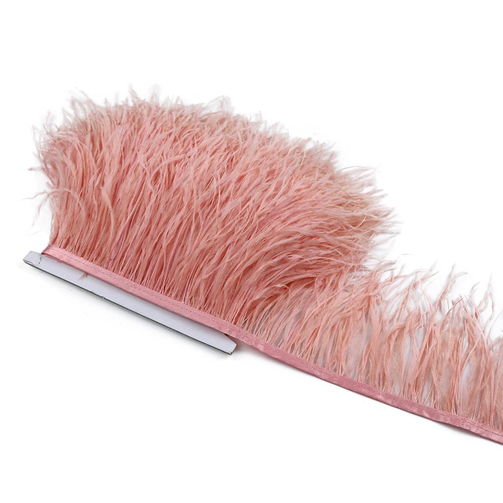 Feder1M Natürliche Flauschige Straußenfederborte Weiß Schwarz Straußenfeder für DIY Bastelband Brautkleid Nähen Kleidung Dekoration 8-10cm
