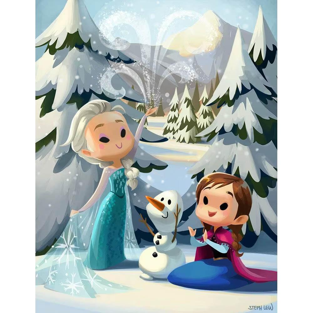 Disney Classic Princess Collection Q Version 5D Diamond Painting Full of Diamonds DIY Handmade Diamond Painting Cartoon Decorative Painting Kit