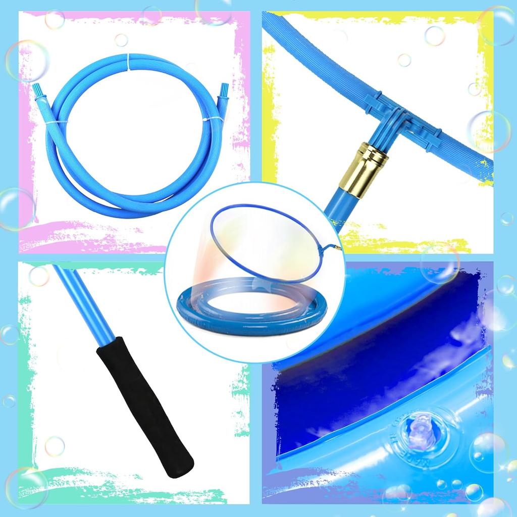 Kid in A Bubble Toy Giant Bubble Wand, Big Bubbles Maker Toy for Kids and Adults, Bubbles Hoop with Inflatable Dipping Pool Tray, Fun Outdoor Toys