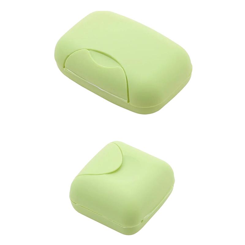 S/L Sizes Portable Travel Soap Box Bathroom Home Plastic Soap Holder Soap-Boxes with Cover Candy Color BXFZH02